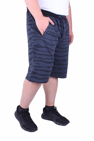 MocGrande Men's Large Size Diagonal Combed Cotton Shorts - 23601 Indigo