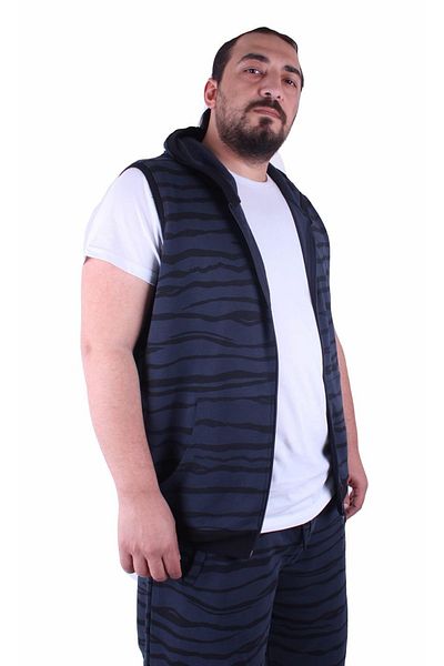 MocGrande Plus Size Unisex Vest 23600 Indigo