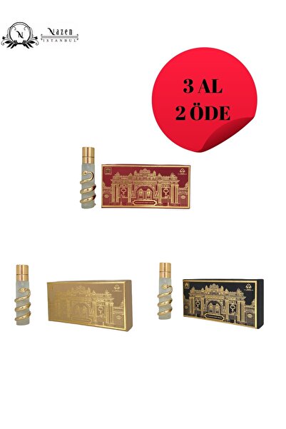 Nazen İstanbul 3'lü Set Saray Koleksiyonu Metal Objeli Intense 20 ml Unisex Çanta Ve Cep Parfümleri