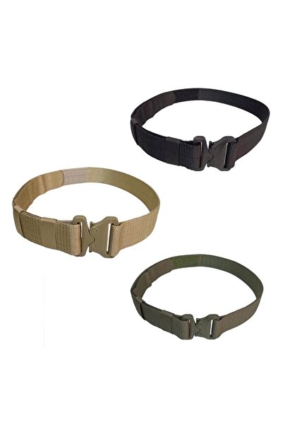 AskerVadisi Tıger Taktik Kalın Palaska Tpu Kırılmaz Tokalı Siyah-haki-bej Renk