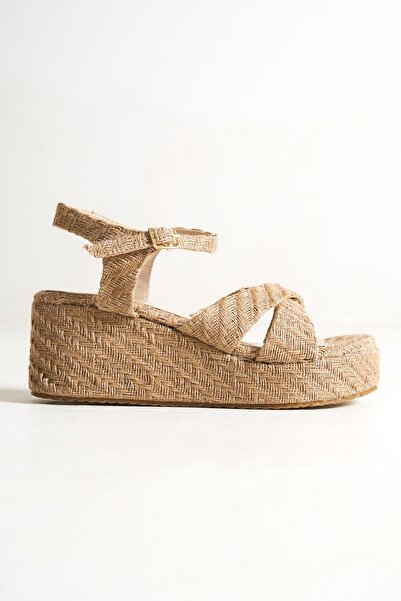 Modabuymus Straw Wedge Sole Cross Strap Espadrille Women's Sandals - Yummy
