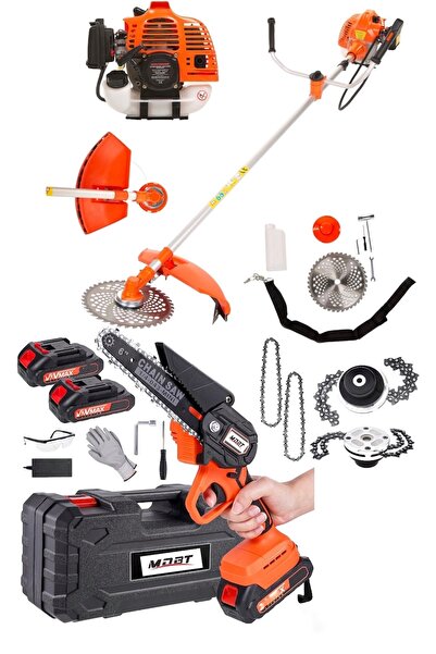 Germany Steel 2'li Set 9 Hp Benzinli Yandan Çim Ot Çalı Biçme Ve 128vf Şajlı ...