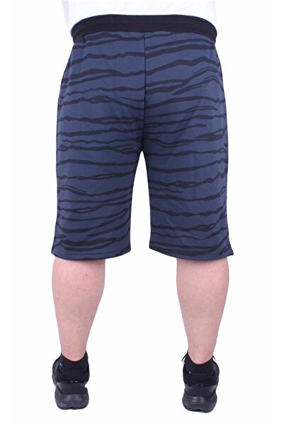 Starbattal Ανδρικό χτενισμένο βαμβακερό σορτς μεγάλου μεγέθους Diagonal 23601 Indigo