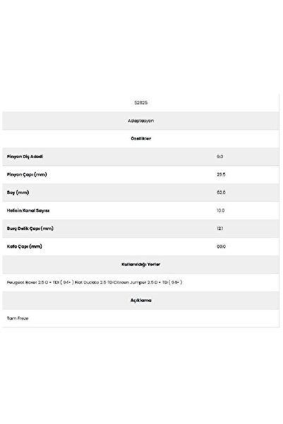 Form Metal 52825 Ducato 10 Channel 9 Tooth Starter Gear