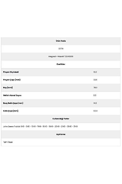 Form Metal 32178 John Deere 6 Channels 10 Teeth72046309 Starter Gear