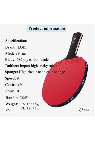 LOKİ Wang Hao 9 Star Professional Match Racket (with Case Gift)