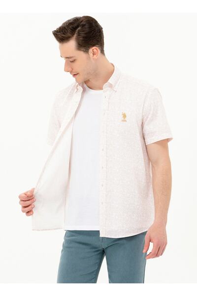 U.S. Polo Assn. Buttoned Collar Camel Hair Men's T-Shirt Malıy