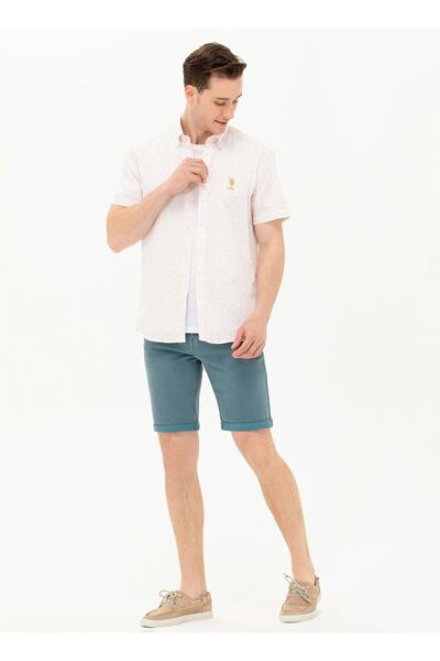 U.S. Polo Assn. Buttoned Collar Camel Hair Men's T-Shirt Malıy