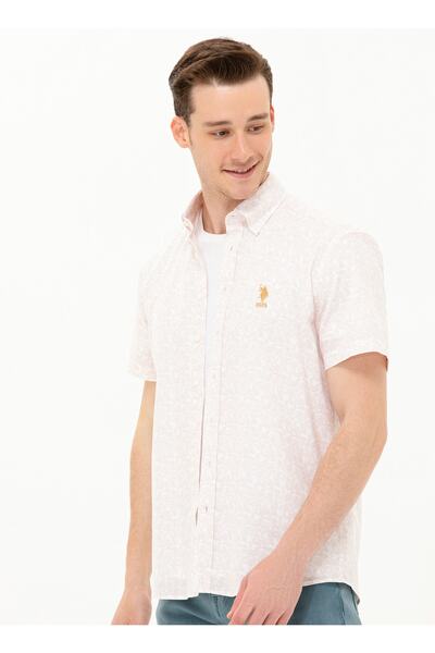 U.S. Polo Assn. Buttoned Collar Camel Hair Men's T-Shirt Malıy