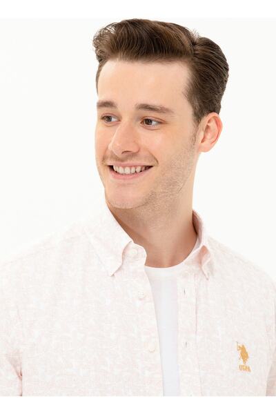 U.S. Polo Assn. Buttoned Collar Camel Hair Men's T-Shirt Malıy