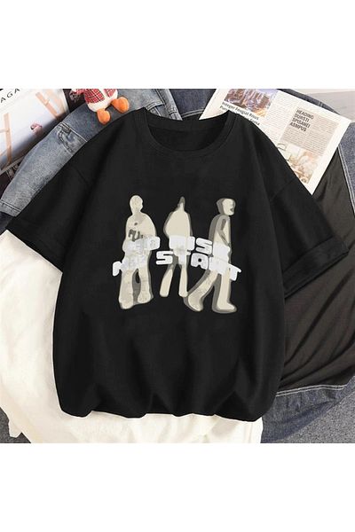 Touz No Rise No Start Printed Μαύρο μπλουζάκι Unisex Oversize