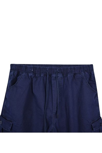 marufshop Large Size Jeans Jogger Trousers with Cargo Pockets Navy