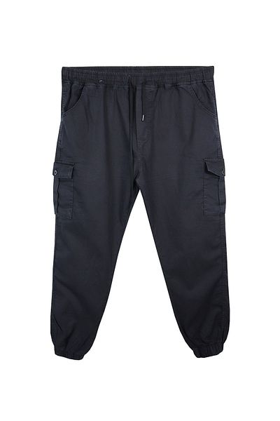 marufshop Μαύρο τζιν Jogger παντελόνι Plus Size - Cargo Pocket