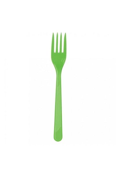 FOKUL Plastic Fork Green Fork 25 Pieces Disposable Fork