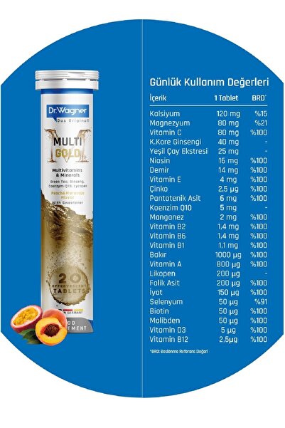 Dr Wagner Multi-gold Multivitamin+mineral 20 Efervesan Tablet