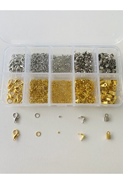 yağmur gökçe Kutulu Metal Set 6 - Altın Ve Gümüş Küpe Kolye Bileklik Yapım Se...