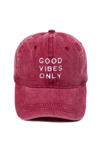 ŞapkaMania Good Vibes Only Patterned Washable Baseball Cap