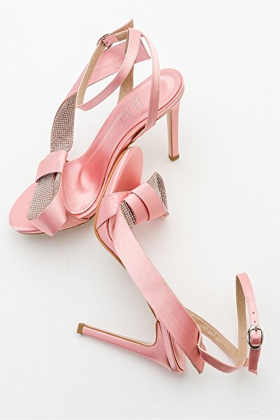 LuviShoes Pares Pink Satin Women's Heeled Shoes