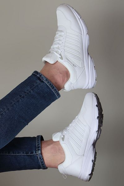 M.P. Mp Men's Lace-Up White Black Running Shoes 231-6803