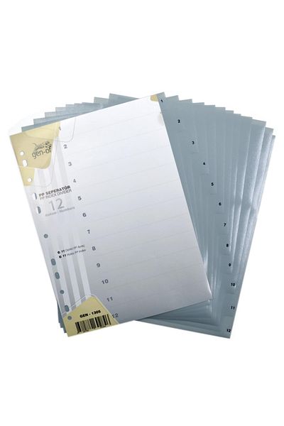 Gen-Of Partition Separator 1-12 Numerals (gen-1305)