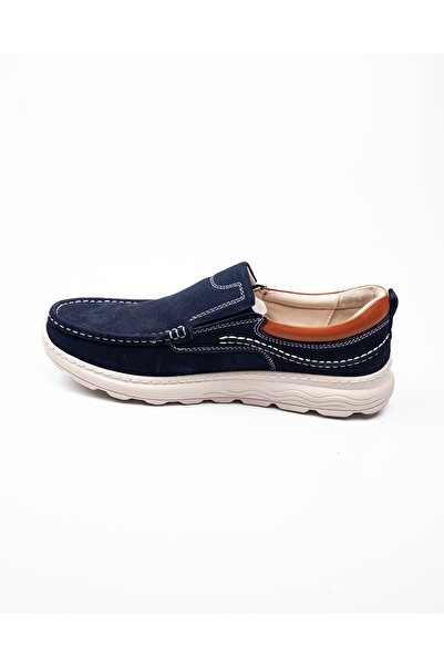 Voyager Ανδρικά casual παπούτσια 6501 Navy Blue Nubuck Δερμάτινα