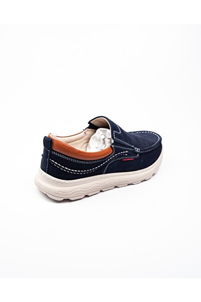 Voyager Ανδρικά casual παπούτσια 6501 Navy Blue Nubuck Δερμάτινα