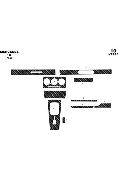 meriç cockpit design ميريتش ®   مرسيدس 123 توربيدو امامي مطلي كربون 10 قطع 19...