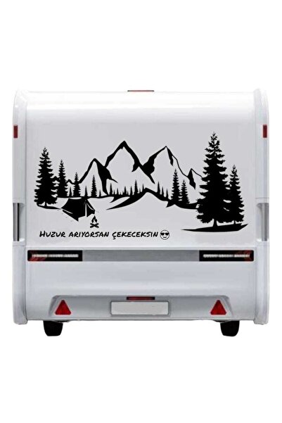 EYBA STİCKER Huzur Arıyorsan Çekeceksin Karavan Kamp Sticker