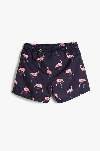 Koton Αγορικό σορτς μαγιό με στάμπα Flamingo με δεμένη μέση 3skb00037bw