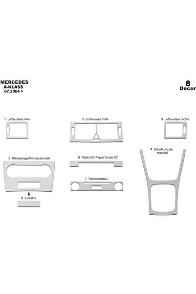 meriç cockpit design ميريتش ®   سلسلة مرسيدس A/b أمامية مطلية بالألمنيوم 8 قط...