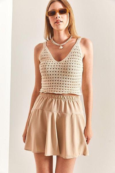 Bianco Lucci Women's Viscose Shorts Skirt