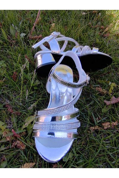 Panda Shoes 26-37 Size 3 Stripe Crossed Girl's Evening Dress Heeled Shoes