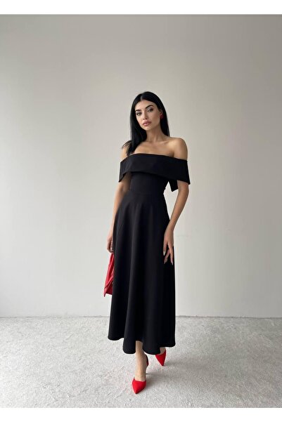 conconmoda Madanno Yaka Midi Boy Atlas Elbise