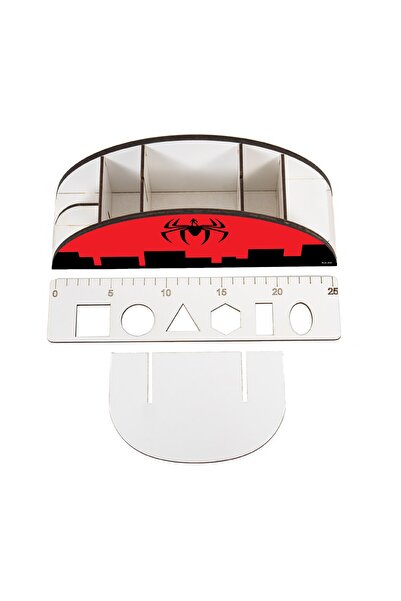 kutuTR Wooden Vip Galaxy Model Rainbow Ruled Desktop Pen Holder Organizer Assembled Boxed