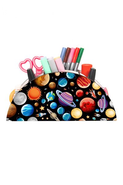kutuTR Wooden Vip Space Series Rainbow Ruled Desktop Pen Holder Organizer for Kids Assembled Boxed