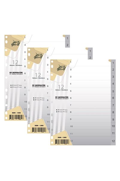 Gen-Of Seperator 1-12 Number 3 Pieces (gen-1305)