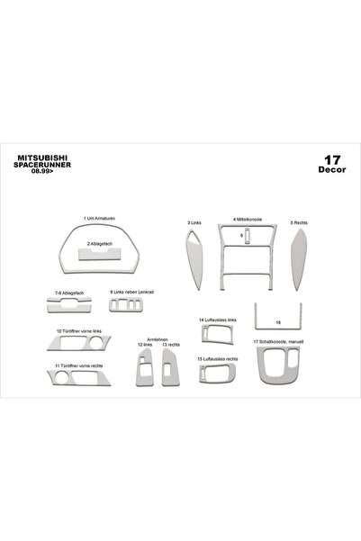 meriç cockpit design ميريتش ®   ميتسوبيشي Spacerunner أمامي طلاء ألمنيوم 17 ص...