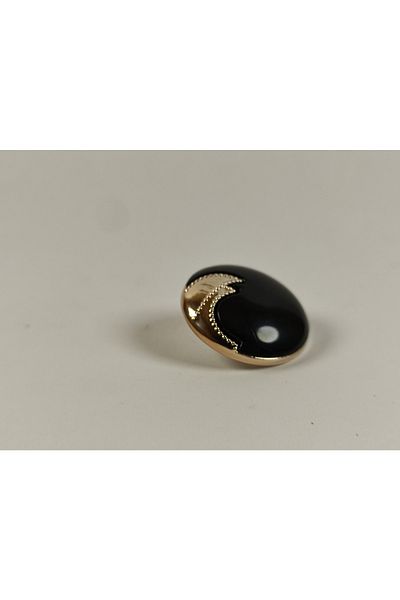 Kariyer Astar 10 Pieces Buttons with 2.5 Cm Legs and Gold Top Black Pattern
