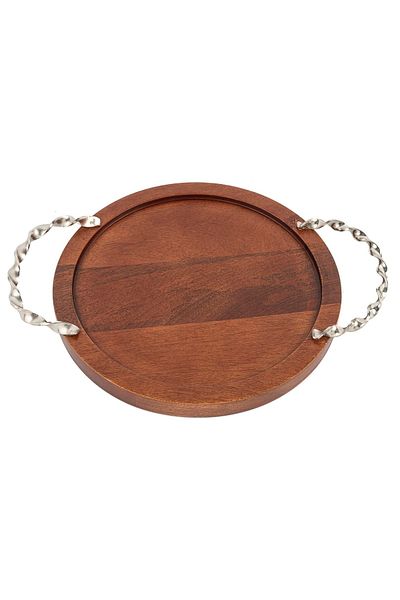 Mikasa Moor Silver Wooden Tray 40x31x3cm