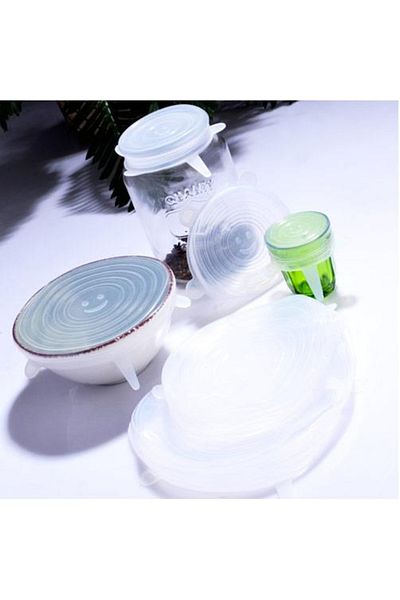 Emr züccaciye Multi-Purpose Stretch Silicone Lid Set of 6 - Storage Container Cover