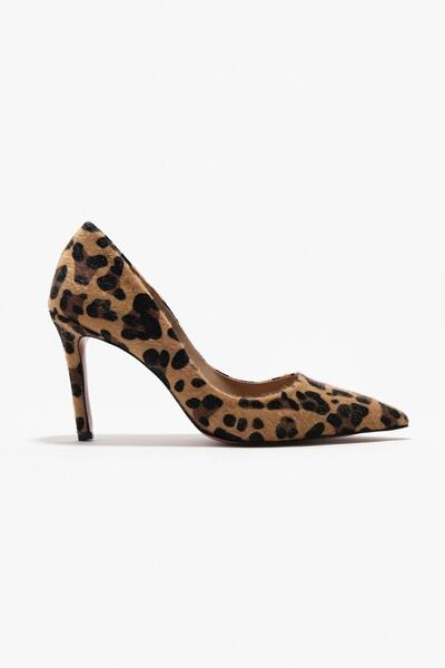 NİŞANTAŞI SHOES Melody Leopard Pattern Suede 8 cm με μυτερό γυναικείο στιλέτο με λεπτό τακούνι