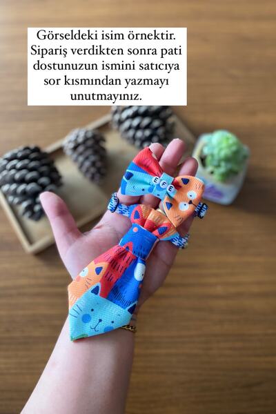 Minikpaw aksesuar Kedi Papyon Tasma Ve Kravat Renkli