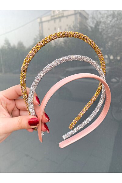 CSR AKSESUAR Set de 3 coroane din piatră de perle din satin