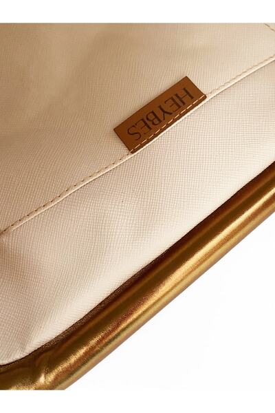 HEYBE'S Heybes Kadın Bakır Parlak Dokulu Deri Clutch El Çantası