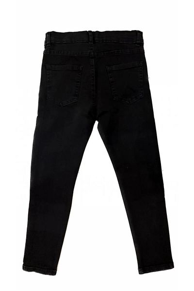 minny max Boy's Black Denim/Jeans Trousers with Adjustable Elastic Waist