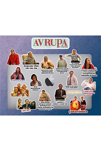 BENİMSER REKLAM Avrupa Yakası 16 'lı Laptop Notebook Tablet Sticker Seti