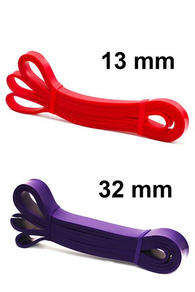 Jet 2 Li Resistance Powerband Power Band Set Resistance Band Squat Aerobic 13 Mm + 32 Mm Red-purple