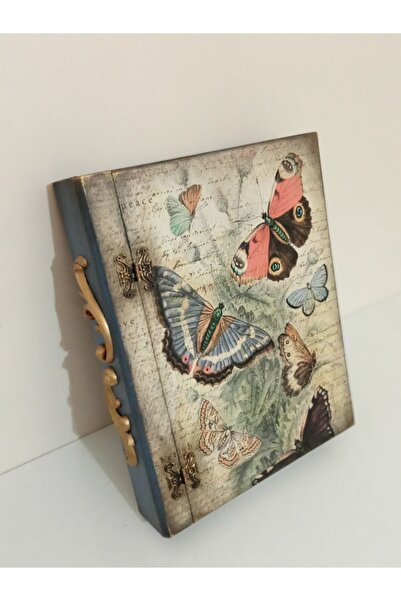 IremTasarimAtolyesi Kitap Kutu Büyük Boy Ahşap Dekoratif Kutu