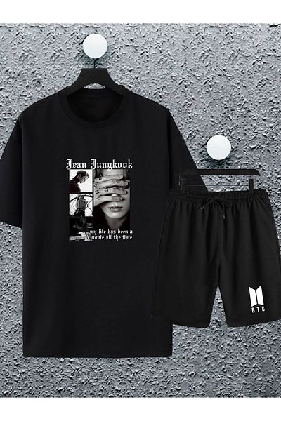 macklin Unisex Women Men Bts Army (kim,jeon,j Hope,park..) Σετ φόρμας φόρμας και σορτς με στάμπα oversize