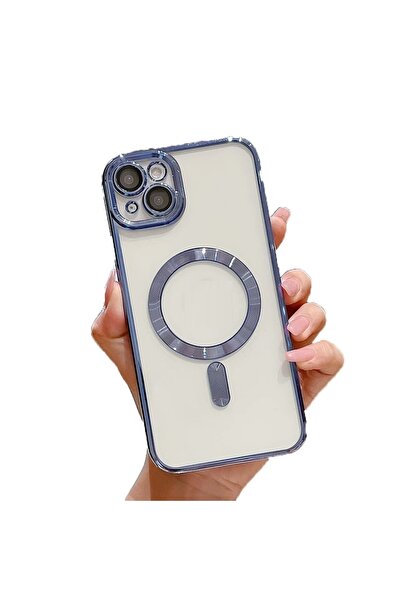UnDePlus Apple Iphone 13 Kılıf Magsafe Kamera Lensli Korumalı Şeffaf Silikon Kapak
